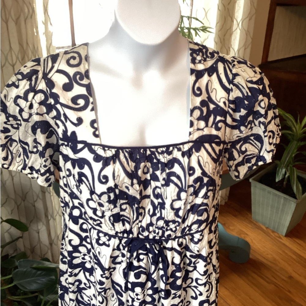 JTB Elegant Floral Navy and White Midi Dress LNWOT Size 18 - Picture 5 of 11